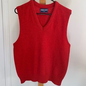 Vintage Robert Bruce Red Wool Sweater Vest Large